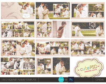 CANVA 12x12 Square wedding album template - CPZ046