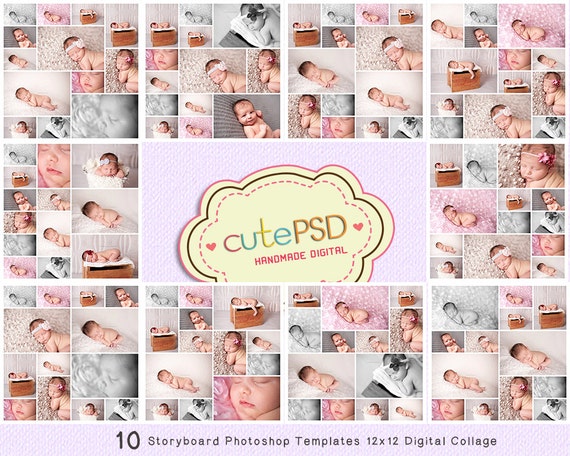 Download Photo Collage Templates Photoshop Collage Templates Etsy PSD Mockup Templates