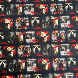 Jason Friday the 13th Slasher Horror Cotton Fabric Ready to - Etsy