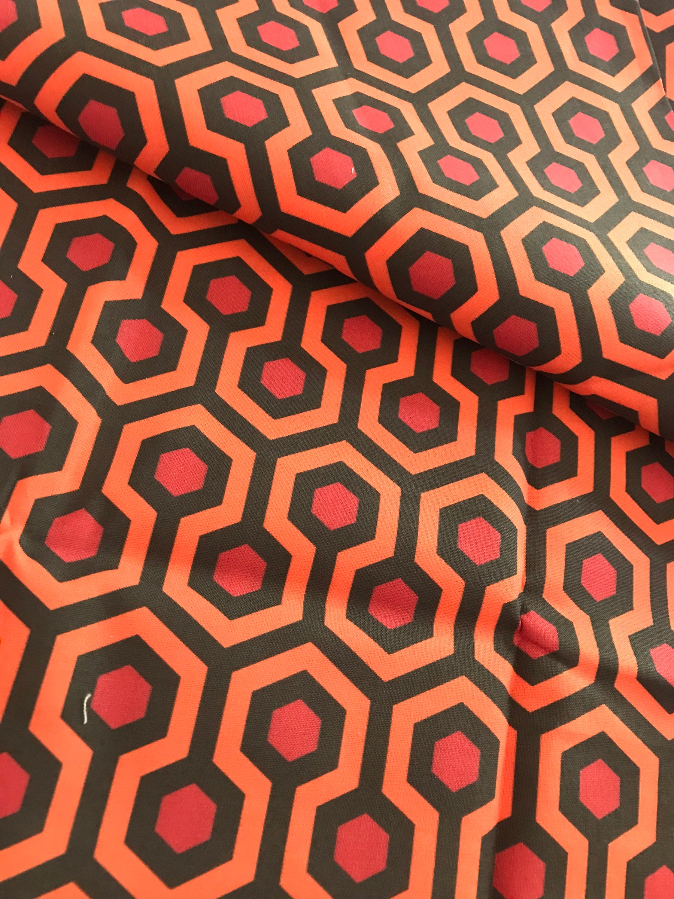 Quarter yard Halloween  Orange hexagon ready to ship cotton fabric