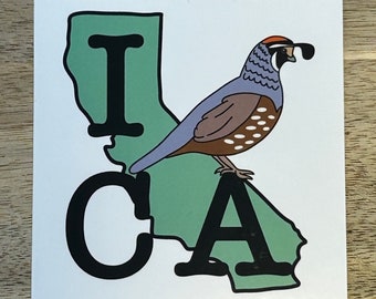 I Bird California Sticker with California Quail