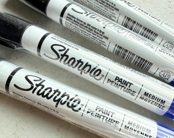 Black Paint Marker Medium Tip Oil Based Permanent Craft Pen Glass Painting Tool Kit Wood Marking Supply Diy Project Quick Dry Metal Stamping
