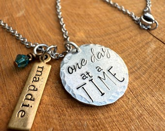 Mixed Metal Necklace Necklace For Encouragement Encouragement For Friend Friend Recovery Jewelry Recovery Inspirational Gift Gift Custom