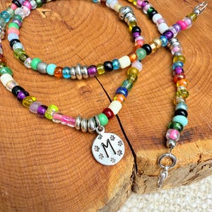 Personalized Initial Necklace Gift Idea for Birthday Gift Woman Beaded Jewelry Design Inspiration Bohemian Style Charm Necklace Custom Set