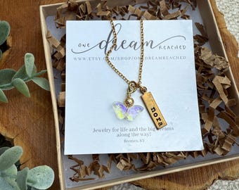 Personalized Butterfly Necklace Name Pendant Charm Stainless Steel Custom Jewelry Birthday Gift Dainty Aluminum Tag Customizable Design