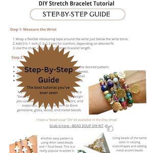 Digital PDF Tutorial Stretch Bracelet Making Beginner Guide Beading Project Download Complete Instructions Jewelry Making Resource Step By Step Technique Materials List Supply Information Bead Number Chart Size Guide Knot Tying Method Video