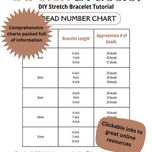 DIY Bracelet Project Stretch Beading Tutorial Digital Download PDF Guide Complete Instructions Step By Step Process Beginner Friendly Resource Jewelry Making Techniques Materials List Supply Information Bead Number Chart Size Guide Knot