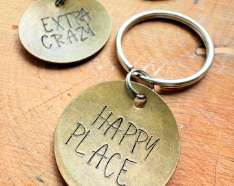 Vintage Style Keyring Best Friend Gift Stocking Stuffer Holiday Present Custom Keychain Personalized Gift New Home Owner Welcome Present