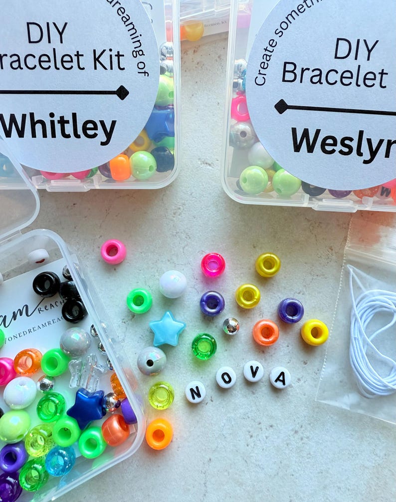 DIY Bracelet Kits for Kids Mermaid Themed Birthday Party Favors Children's Craft Kits Creative Activity Pack Fun Party Project Ideas bild 9