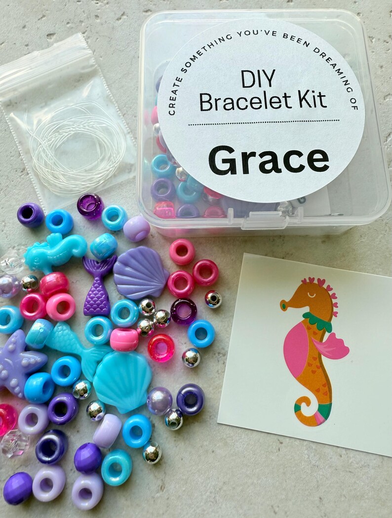 DIY Bracelet Kits for Kids Mermaid Themed Birthday Party Favors Children's Craft Kits Creative Activity Pack Fun Party Project Ideas