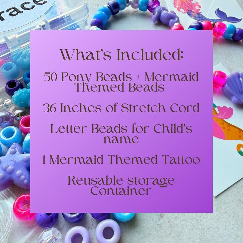 DIY Bracelet Kits for Kids Mermaid Themed Birthday Party Favors Children's Craft Kits Creative Activity Pack Fun Party Project Ideas Under The Sea Party Complete DIY Kit Storage Container Included Travel activities Kids Craft Night