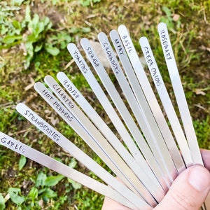 Custom Garden Markers for Herbs Plant Labels Metal Stakes Garden Plant Identification Tags Vegetable Markers Herb Garden Labels Plant Stakes