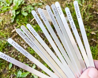 Custom Garden Markers for Herbs Plant Labels Metal Stakes Garden Plant Identification Tags Vegetable Markers Herb Garden Labels Plant Stakes