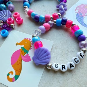 DIY Bracelet Kits for Kids Mermaid Themed Birthday Party Favors Children's Craft Kits Creative Activity Pack Fun Party Project Ideas Little Girl Party Ideas