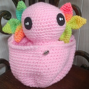 Pink Axolotl / Axolotl Crochet Plushie / Cute Axolotl / Amigurumi Axolotl Stuffie / Axolotl Crochet Accessory