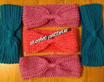 Earwarmer, HeadBand,  Crochet Pattern, PDF crochet pattern ONLY, Hats, accessories