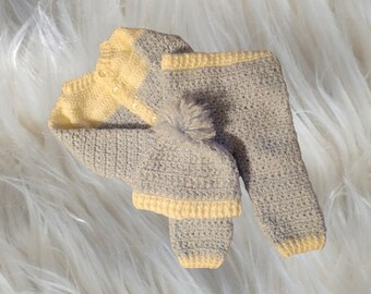 Baby Boy Outfit / Going home outfit / Hat / Sweater / Hat FREE SHIPPING