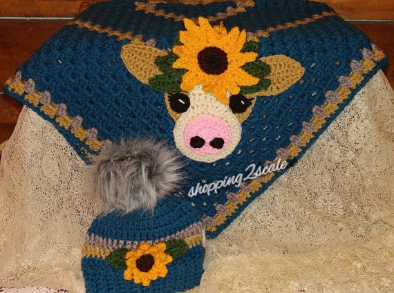 crochet cow baby blanket