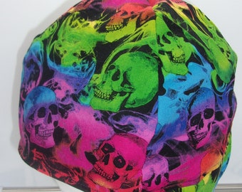 Skulls Tye Dye Welding Hat, Hard Hat Liner, Welder, Construction, Pipe Fitter Hat Made to Order