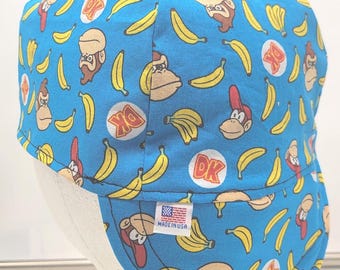Donkey Kong Bananas Welding Hat,  Hard Hat Liner, Welder, Construction, Pipe Fitter Hat Made to Order