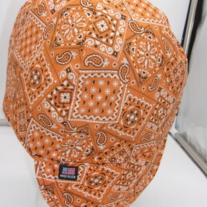 Bandana Welding Hat, Hard Hat Liner, Pipe Fitter Hat ORANGE