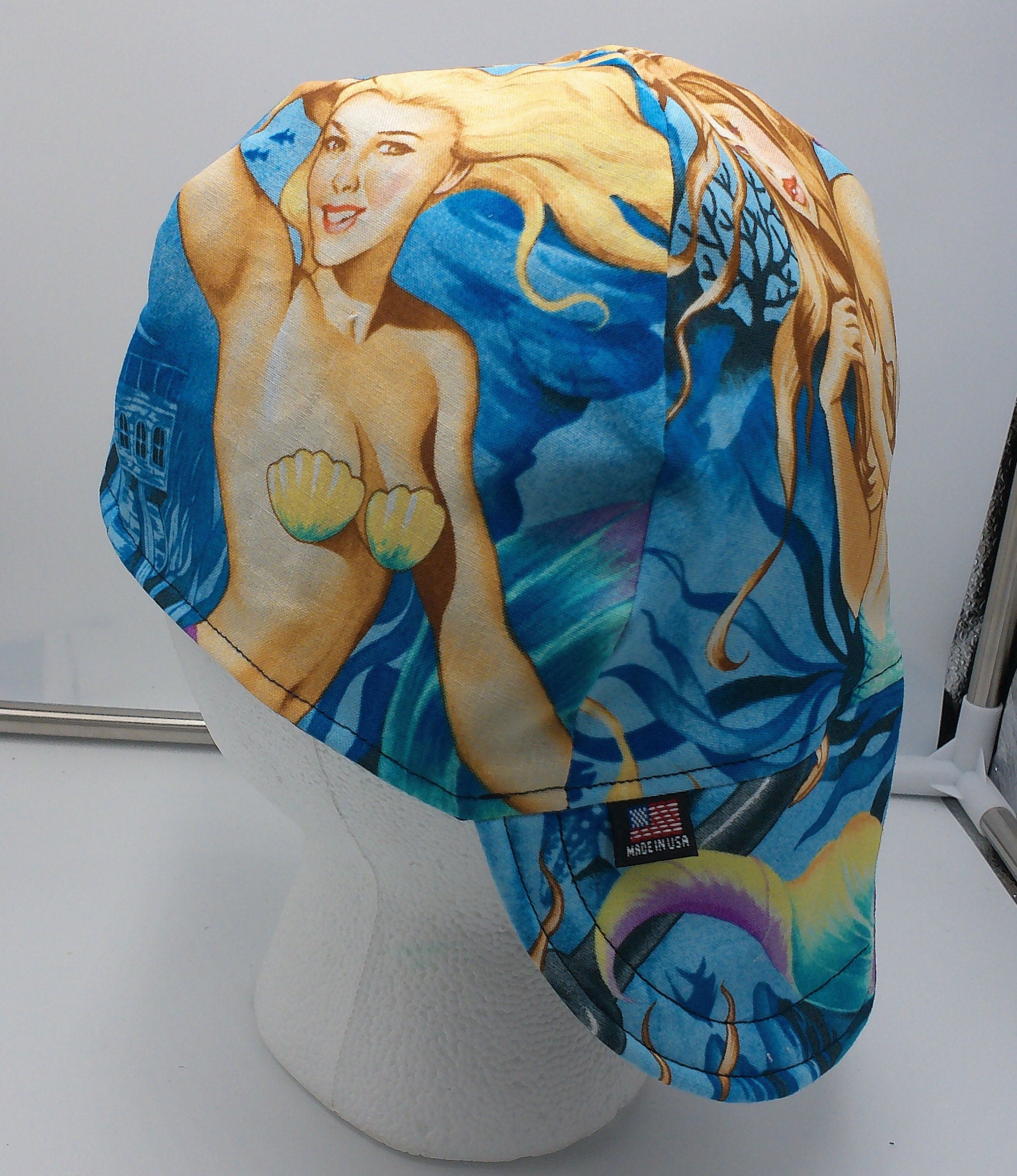 Vintage Pin Ups #2:  10 Designs Handmade 100% Cotton, 4 panel Hard Hat liner, Welding  Biker Hat