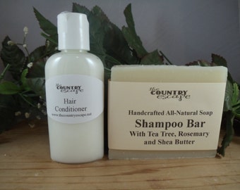 Special Offer-  Shampoo Bar & Hair Conditioner - Handcrafted - Organic - Vegan - Natural- Paraben Free