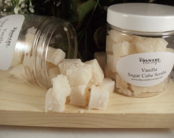 Vanilla Sugar Cube Scrubs- with Jojoba Oil- Gentle Exfoliation