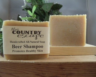 Beer Shampoo Bar - Cleans and Lathers Great- Handmade -All Natural Paraben Free - Vegan - Organic - Handcrafted