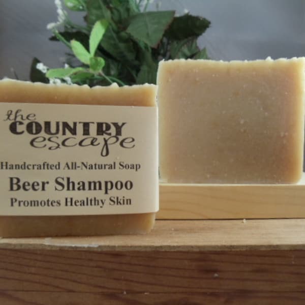 Beer Shampoo Bar - Cleans and Lathers Great- Handmade -All Natural Paraben Free - Vegan - Organic - Handcrafted