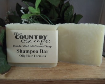 Oily Hair Formula Shampoo Bar - Handcrafted - Gentle & Moisturizing- Organic - Natural - Vegan -Naturally Scented - Paraben Free