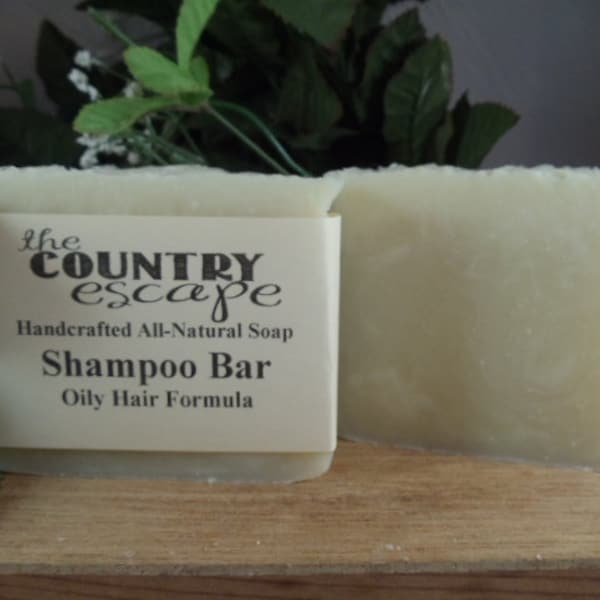 Oily Hair Formula Shampoo Bar - Handcrafted - Gentle & Moisturizing- Organic - Natural - Vegan -Naturally Scented - Paraben Free