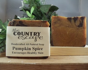 Pumpkin Spice Bath Soap -Great Facial Soap -Gentle & Moisturizing-Great Lather - Handcrafted - Organic - Vegan - Natural Soap - Paraben Free