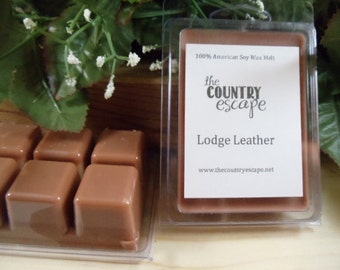 Lodge Leather Scented 100% Soy Wax Melt - True Rustic Scent- Maximum Scented