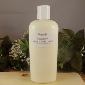 Peppermint Essential Oil Scented Hand and Body Lotion- Rich and Creamy -Super Moisturizing w/Jojoba Oil-Shea Butter - Dry Skin Therapy