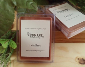 Leather Scented 100% Soy Wax Melt - Deep Rich Strong Leather Aroma - True Rawhide Scent