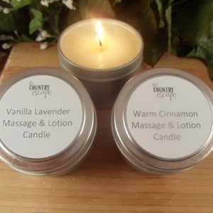 Relaxing Massage and Lotion Candles w/ Jojoba Oil Shea & image 2