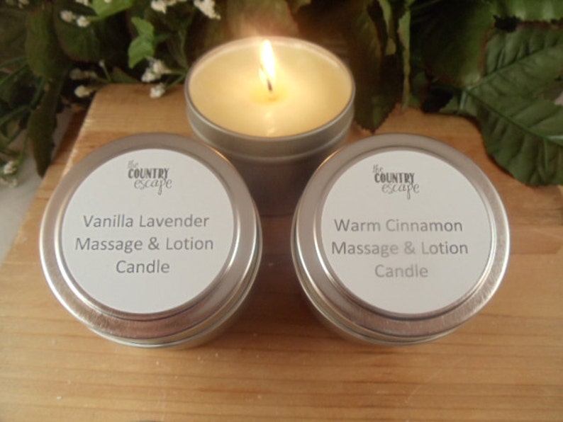 Relaxing Massage and Lotion Candles w/ Jojoba Oil Shea & image 2