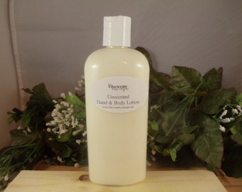 8 oz Unscented Hand and Body Lotion- Rich and Creamy -Super Moisturizing w/Jojoba Oil-Shea Butter - Dry Skin Therapy