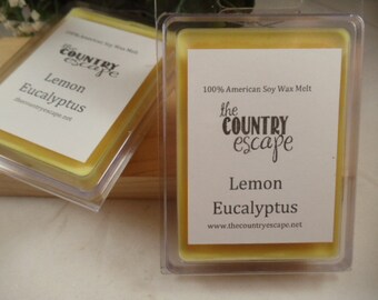 Lemon Eucalyptus Scented 100% Soy Wax Melt - Aromatic and Refreshing Scent- Maximum Scented