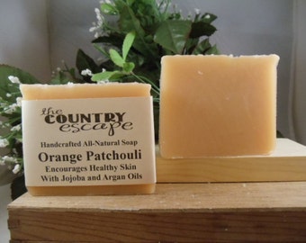 Orange Patchouli  Bath Soap- Great Lather - Handcrafted - Organic - Vegan - Natural Soap - Paraben Free