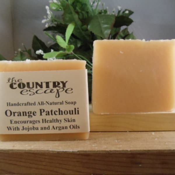 Orange Patchouli  Bath Soap- Great Lather - Handcrafted - Organic - Vegan - Natural Soap - Paraben Free