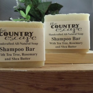 Tea Tree and Rosemary Shampoo Bar - Gentle & Moisturizing - Great Lather - Handcrafted - Organic - Vegan - Natural Soap - Paraben Free