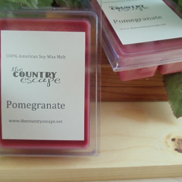 Pomegranate Scented 100% Soy Wax Melt - Strong Scent Throw -Maximum Scented