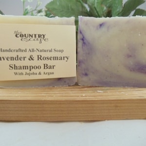 Lavender and Rosemary Shampoo Bar - Handcrafted - Organic - Vegan with Jojoba and Argan Oil -Great Lather -All Natural Paraben Free