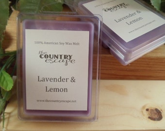 Lavender and Lemon Scented 100% Soy Wax Melt - Maximum Scented