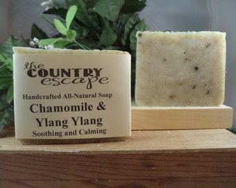 Chamomile and Ylang Ylang Olive Oil Soap -Gentle & Moisturizing - Great Lather - Handcrafted - Organic - Vegan - Natural Soap - Paraben Free