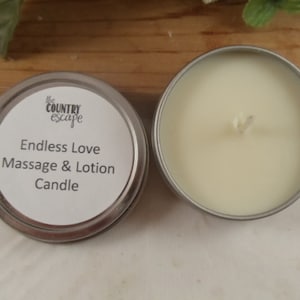 Endless Love Scented Relaxing Massage and Lotion Candle w/Jojoba Oil- Shea & Cocoa Butters - Hostess Gift - Party Favor