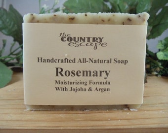 Rosemary Bath Soap -Gentle Exfoliation - Great Lather - Handcrafted - Organic - Vegan - Natural Soap - Paraben Free