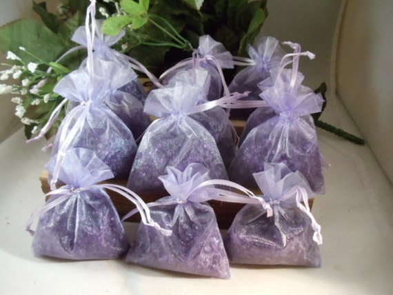 Set of 10 Lavender Sachets made with Pumpkin Organza Bags
